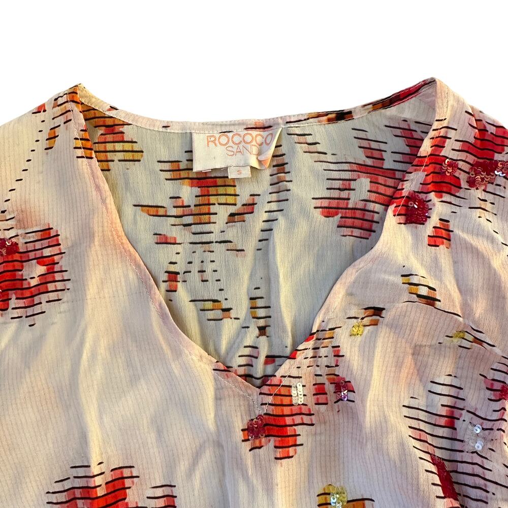 Rococo Sand Floral Maxi Dress Cream Red - Picture 4 of 11